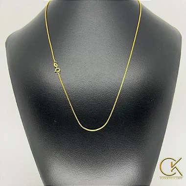 Corrente Veneziana 1,2mm - Fecho Tradicional - 60 ou 70cm - Banhada a Ouro 18k; conceitokjoias.com.br